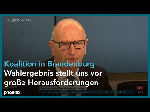 SPD und BSW Brandenburg: Vorstellung des Koalitionsvertrags mit Dietmar Woidke und Robert Crumbach