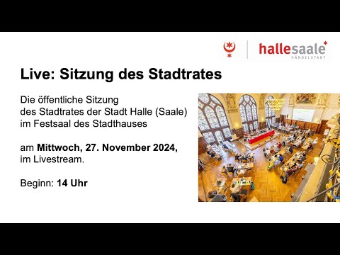 Sitzung des Stadtrates von Halle (Saale) am 27. November 2024