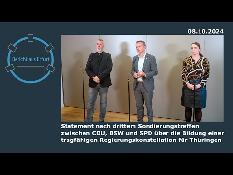 O-Ton: Statements nach drittem Sondierungstreffen zwischen CDU, BSW und SPD über Regierungsbildung